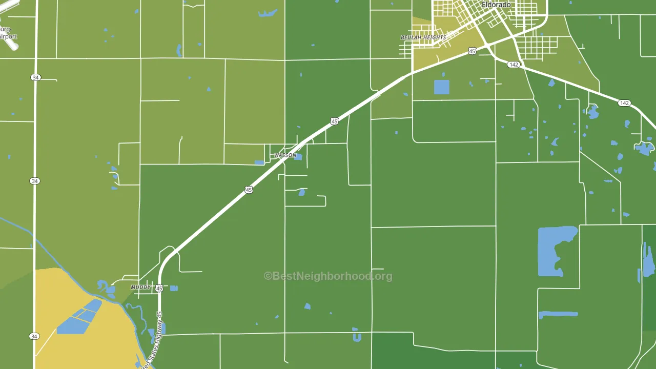 Wasson, IL block-group voter-turnout map
