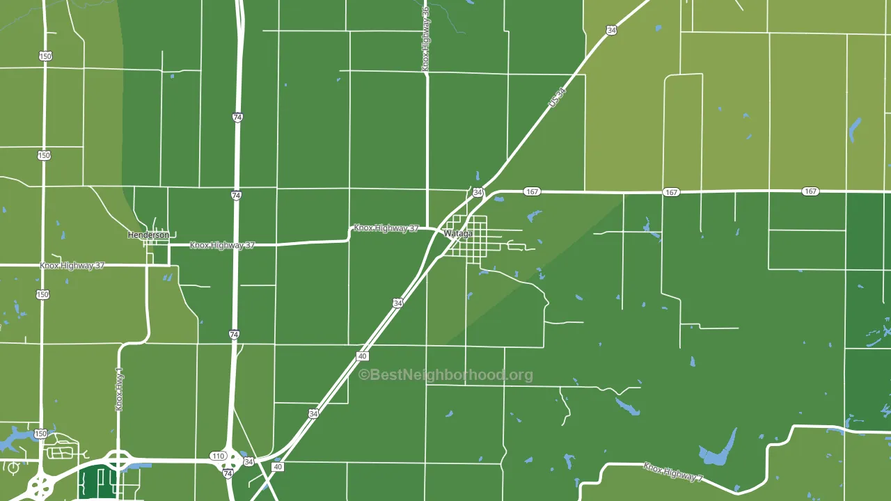 Wataga, IL block-group voter-turnout map