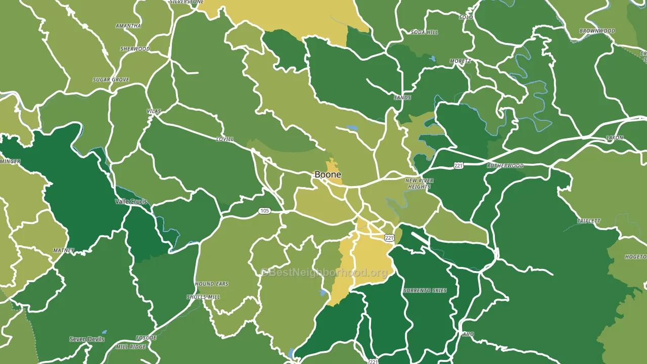 Watauga County, NC block-group voter-turnout map