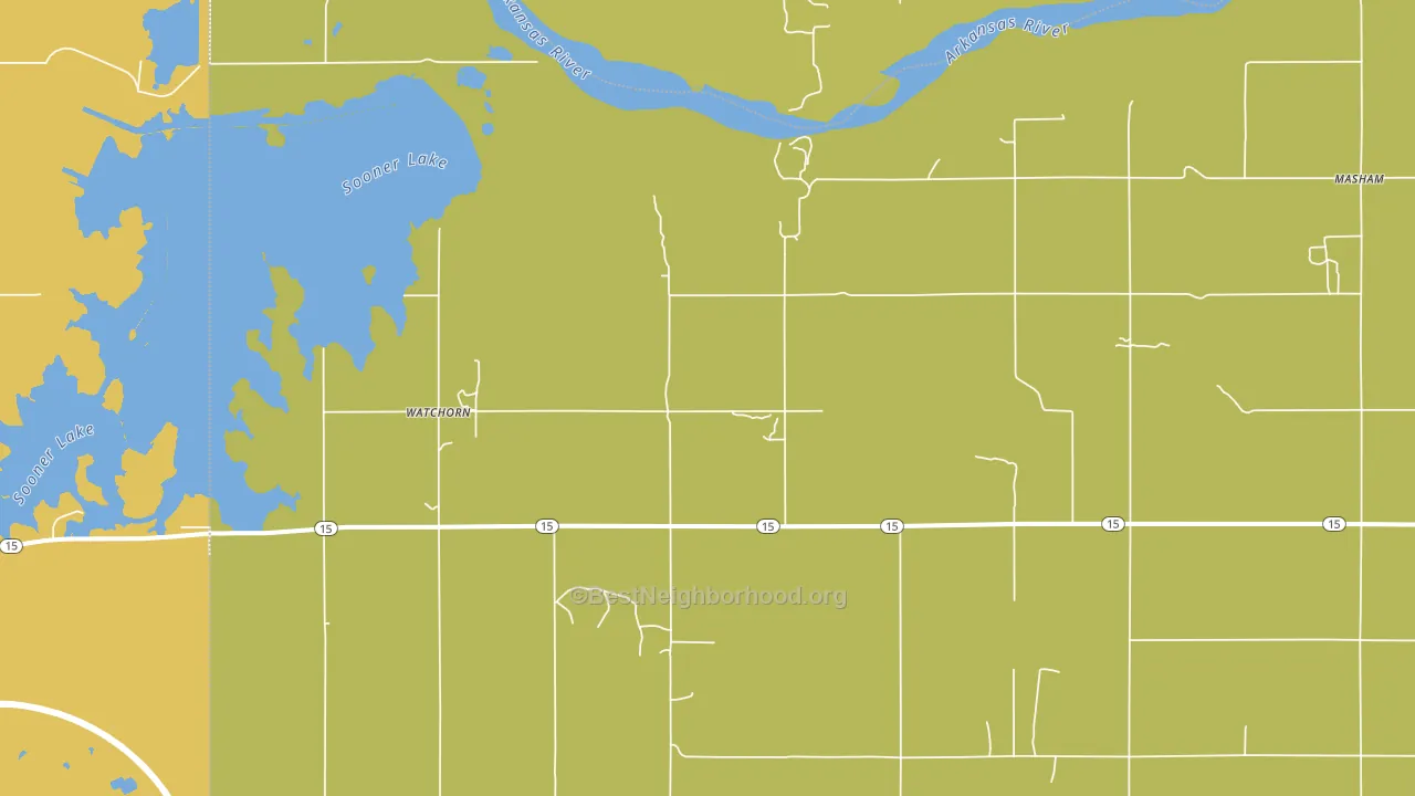Watchorn, OK block-group voter-turnout map