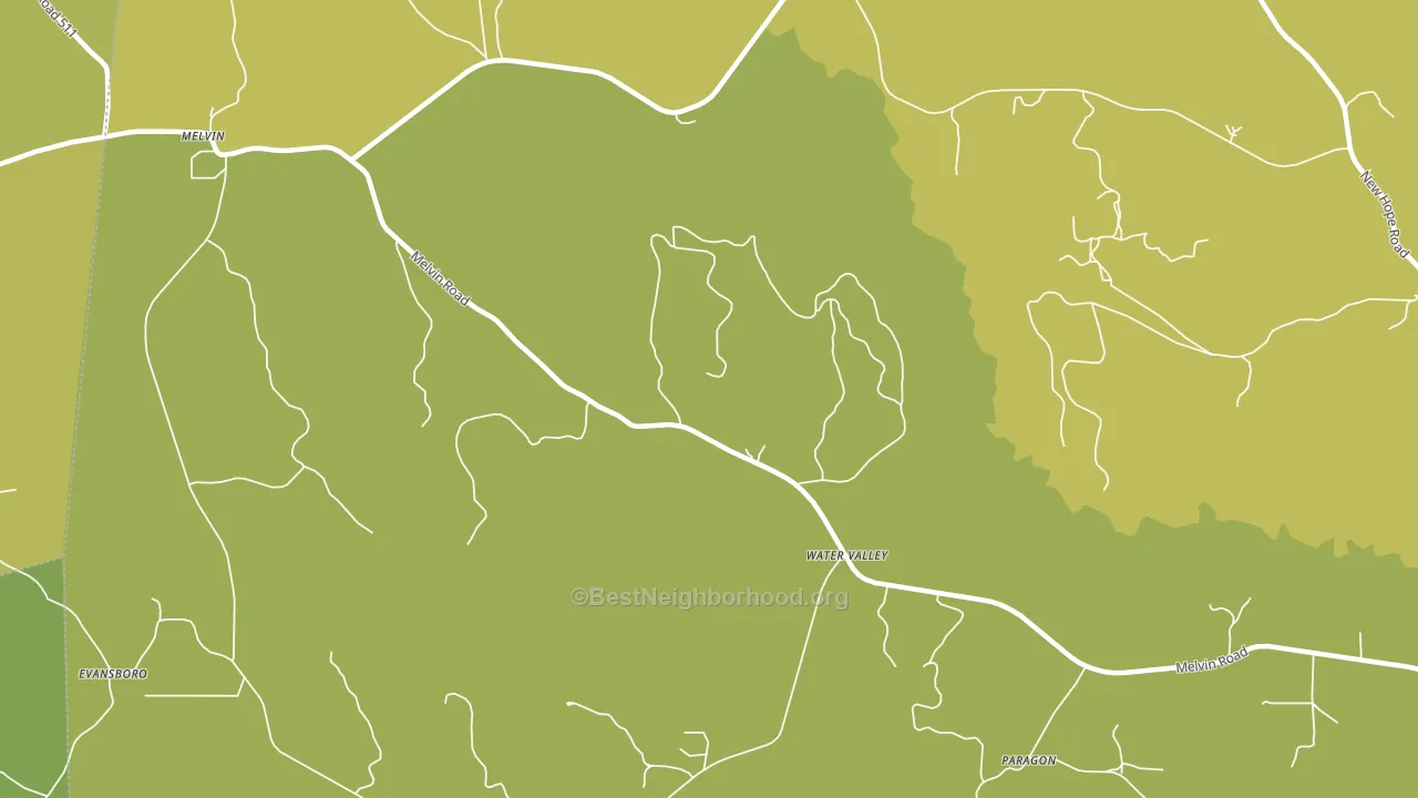 Water Valley, AL block-group voter-turnout map