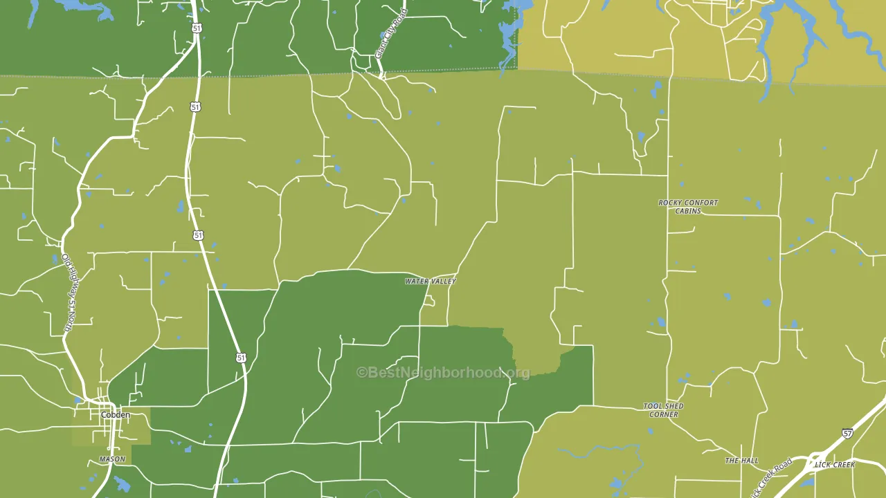 Water Valley, IL block-group voter-turnout map