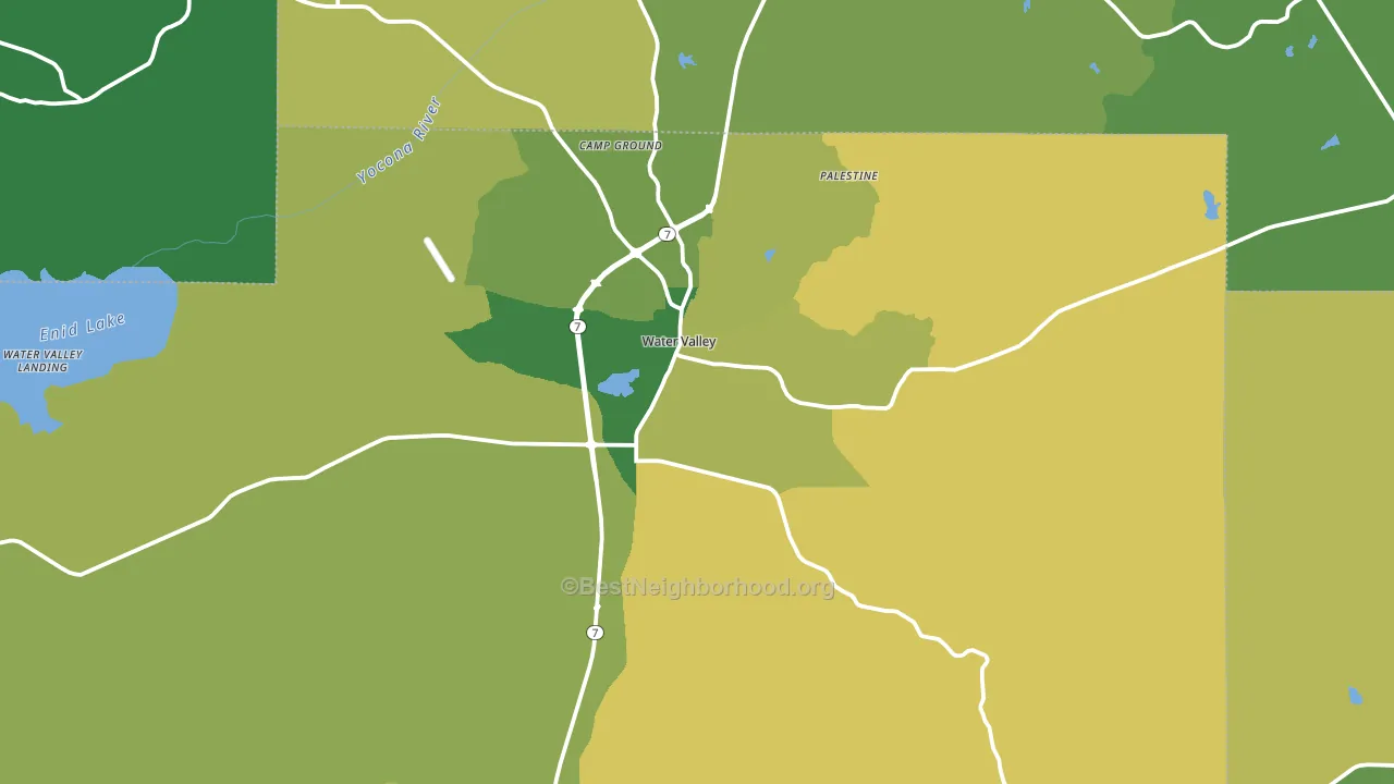 Water Valley, MS block-group voter-turnout map