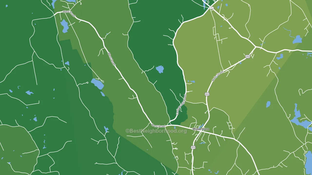 Waterboro, ME block-group voter-turnout map