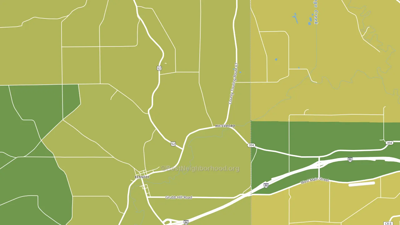 Waterboro, NY block-group voter-turnout map