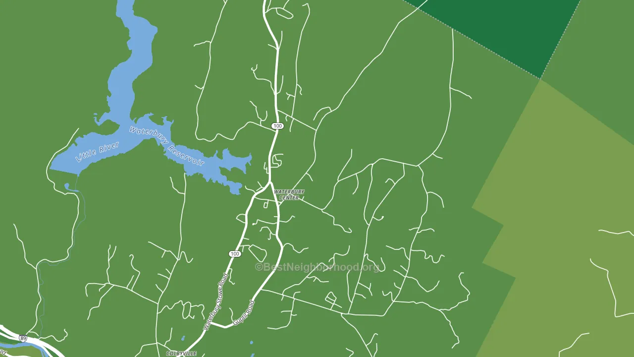Waterbury Center, VT block-group voter-turnout map