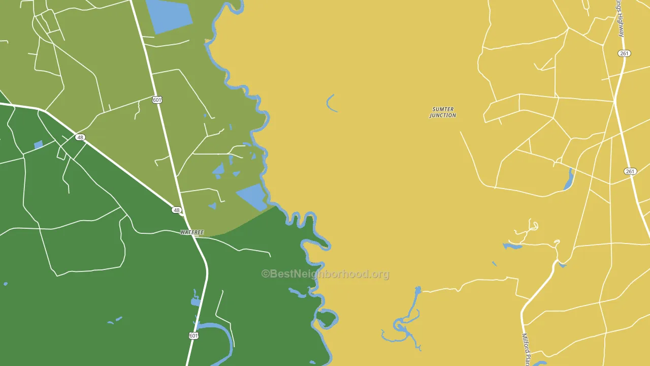 Wateree, SC block-group voter-turnout map