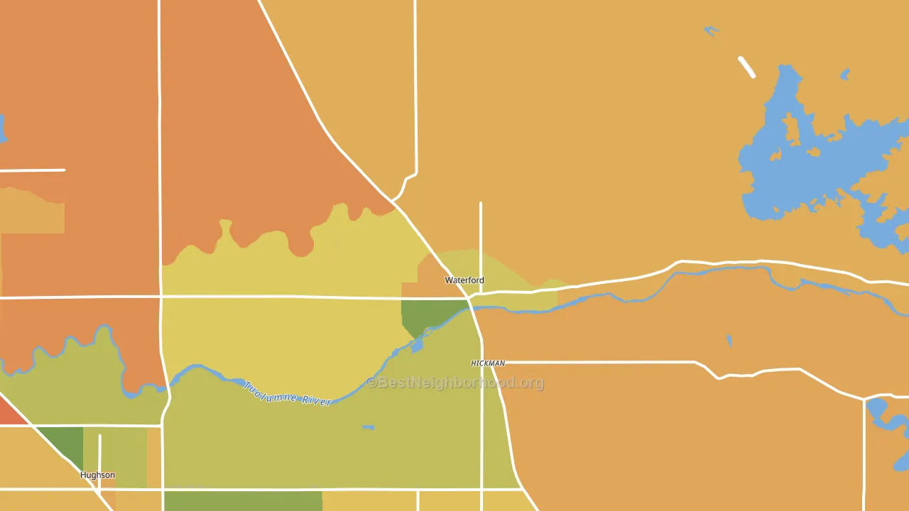Waterford, CA block-group voter-turnout map