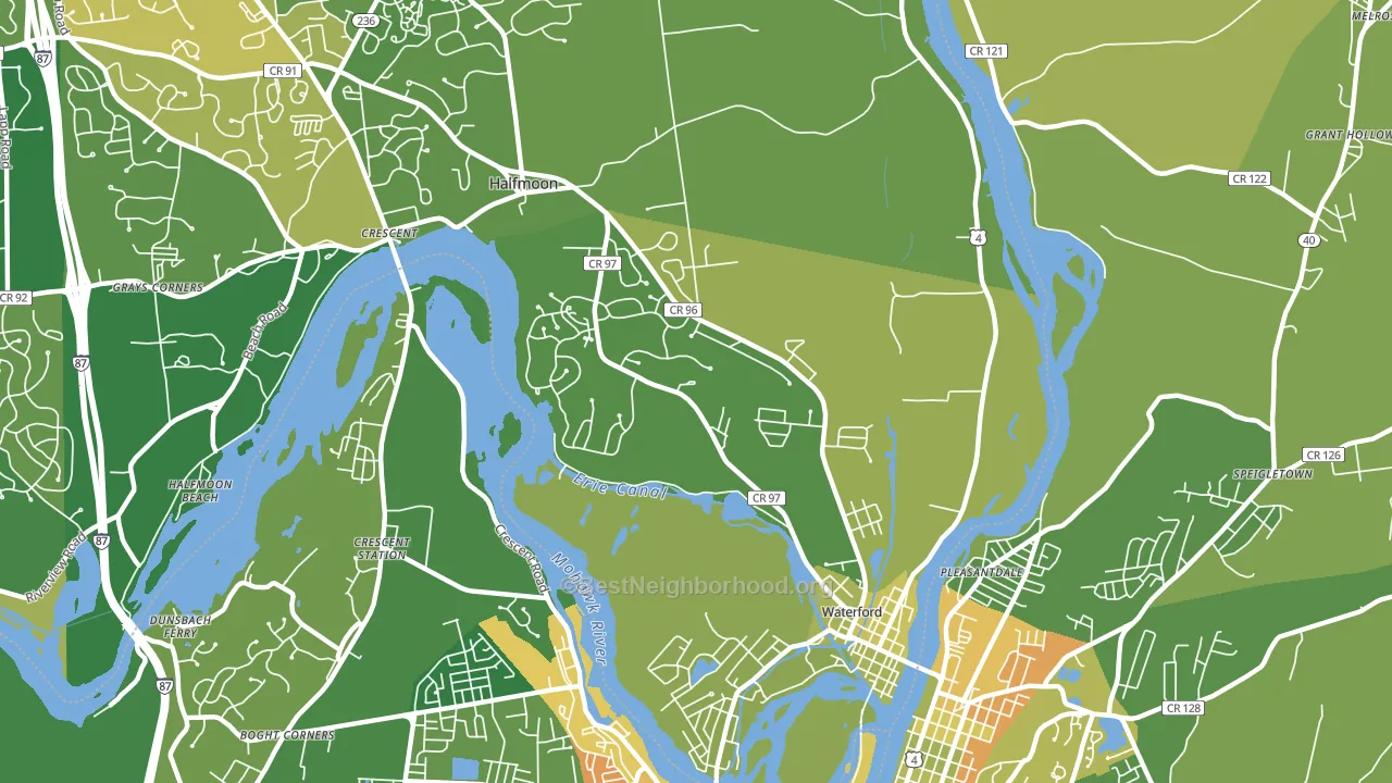 Waterford, NY block-group voter-turnout map