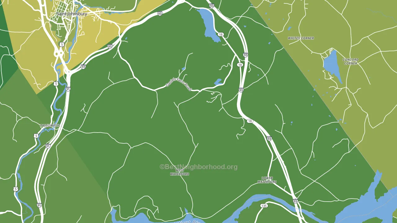 Waterford, VT block-group voter-turnout map