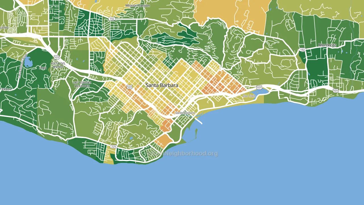 Waterfront, Santa Barbara, CA block-group voter-turnout map