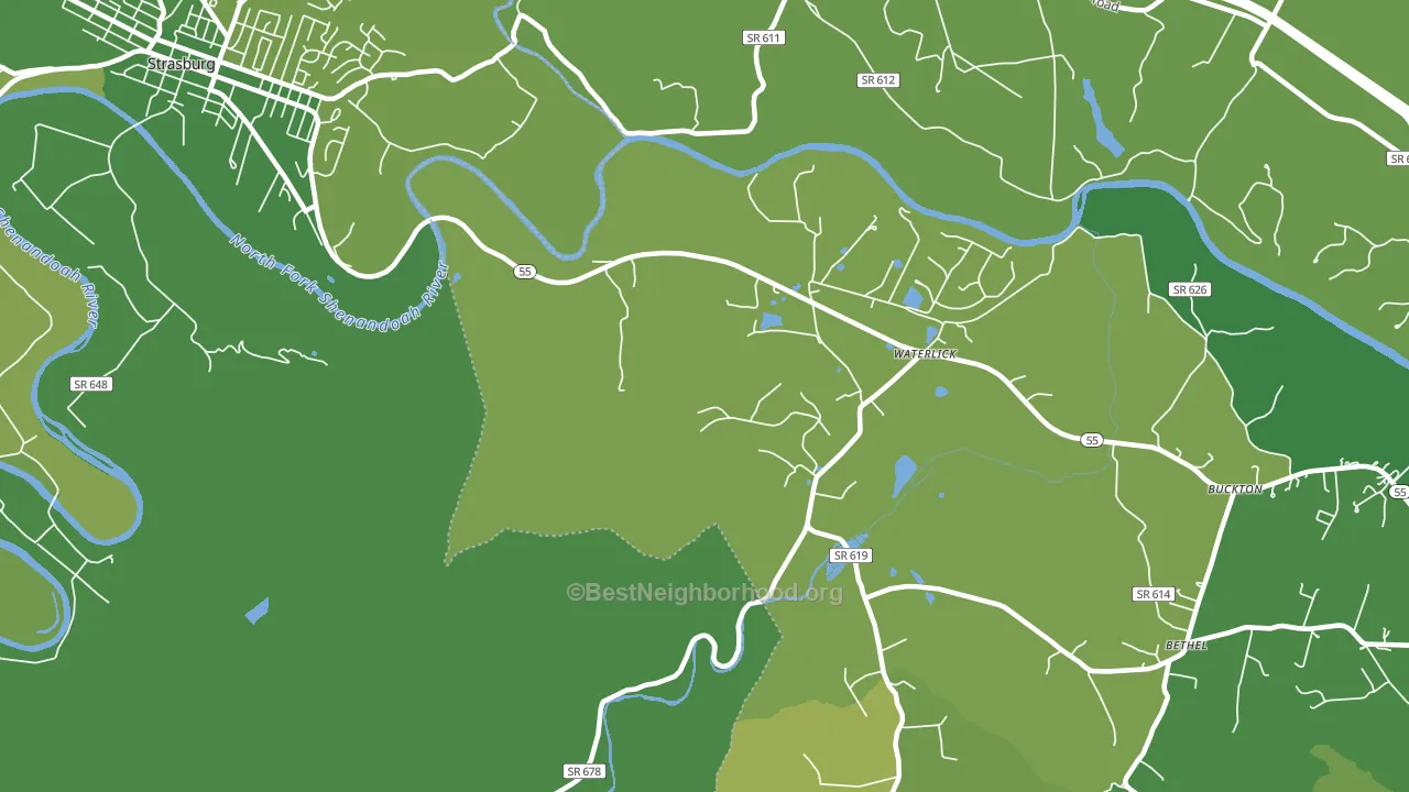 Waterlick, VA block-group voter-turnout map
