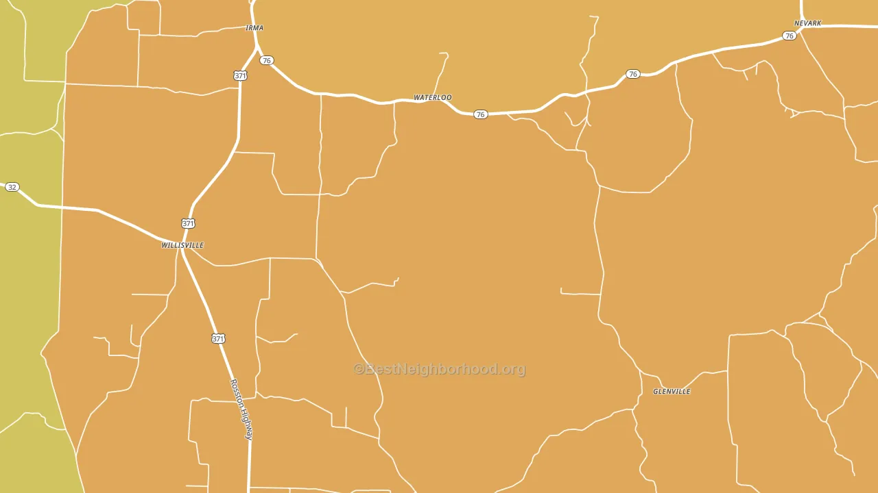 Waterloo, AR block-group voter-turnout map