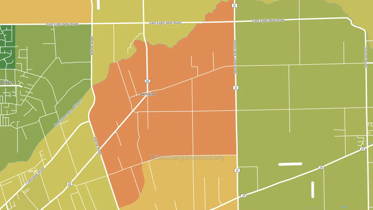 Waterloo, CA block-group voter-turnout map