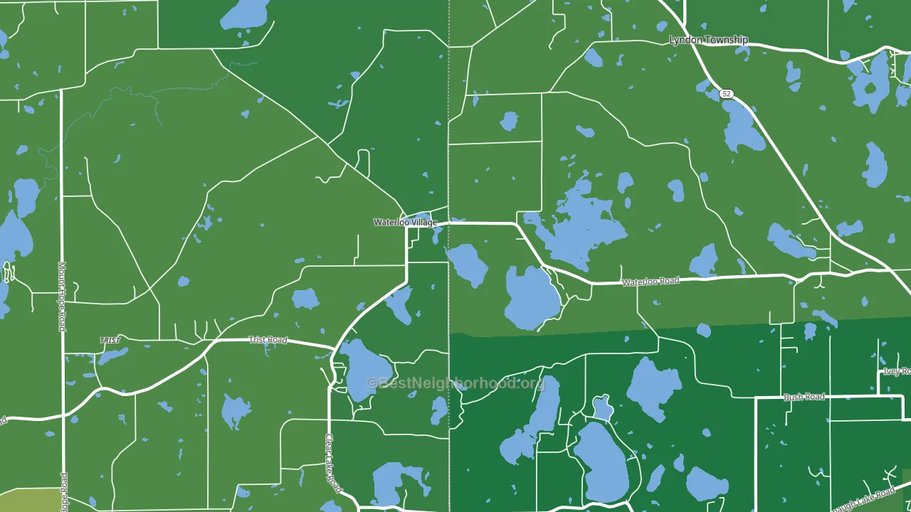 Waterloo, MI block-group voter-turnout map