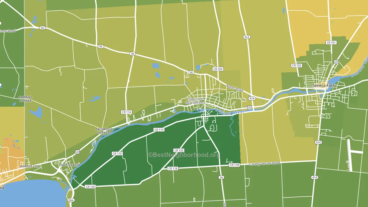 Waterloo, NY block-group voter-turnout map