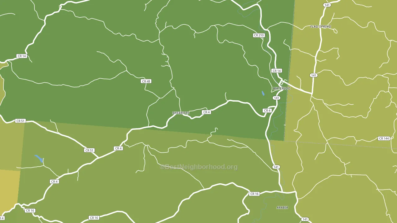 Waterloo, OH block-group voter-turnout map