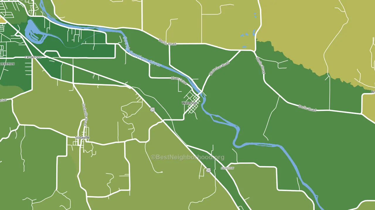Waterloo, OR block-group voter-turnout map