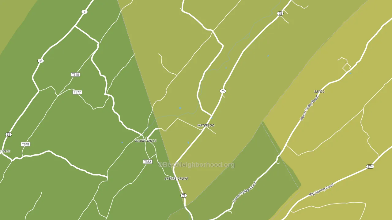 Waterloo, PA block-group voter-turnout map
