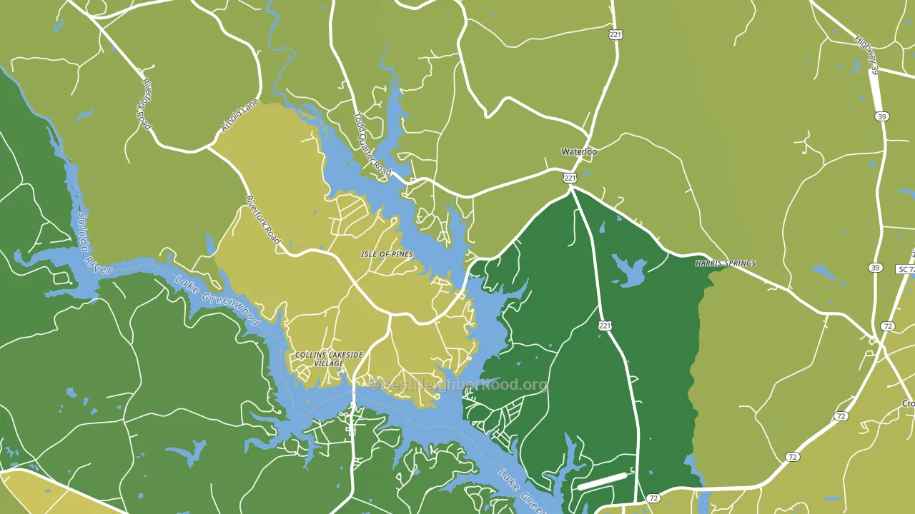 Waterloo, SC block-group voter-turnout map