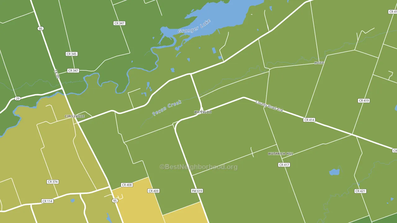 Waterloo, TX block-group voter-turnout map