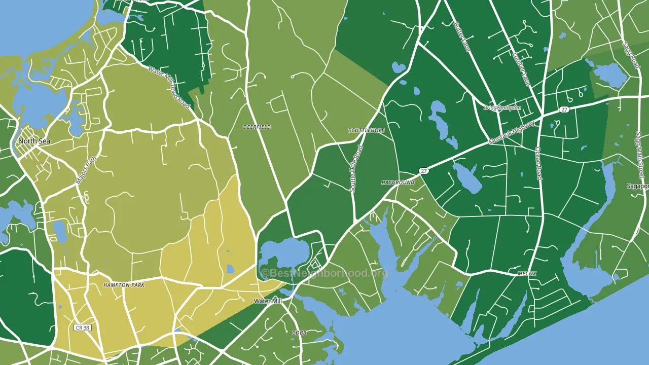 Watermill, NY block-group voter-turnout map