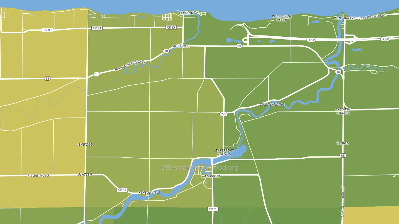 Waterport, NY block-group voter-turnout map