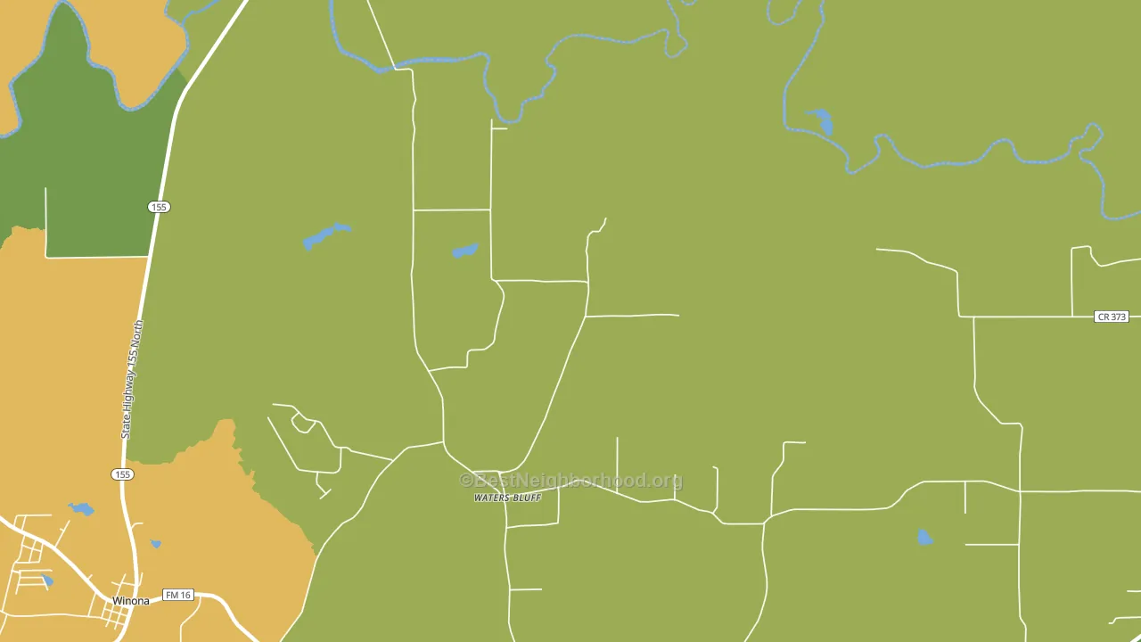 Waters Bluff, TX block-group voter-turnout map