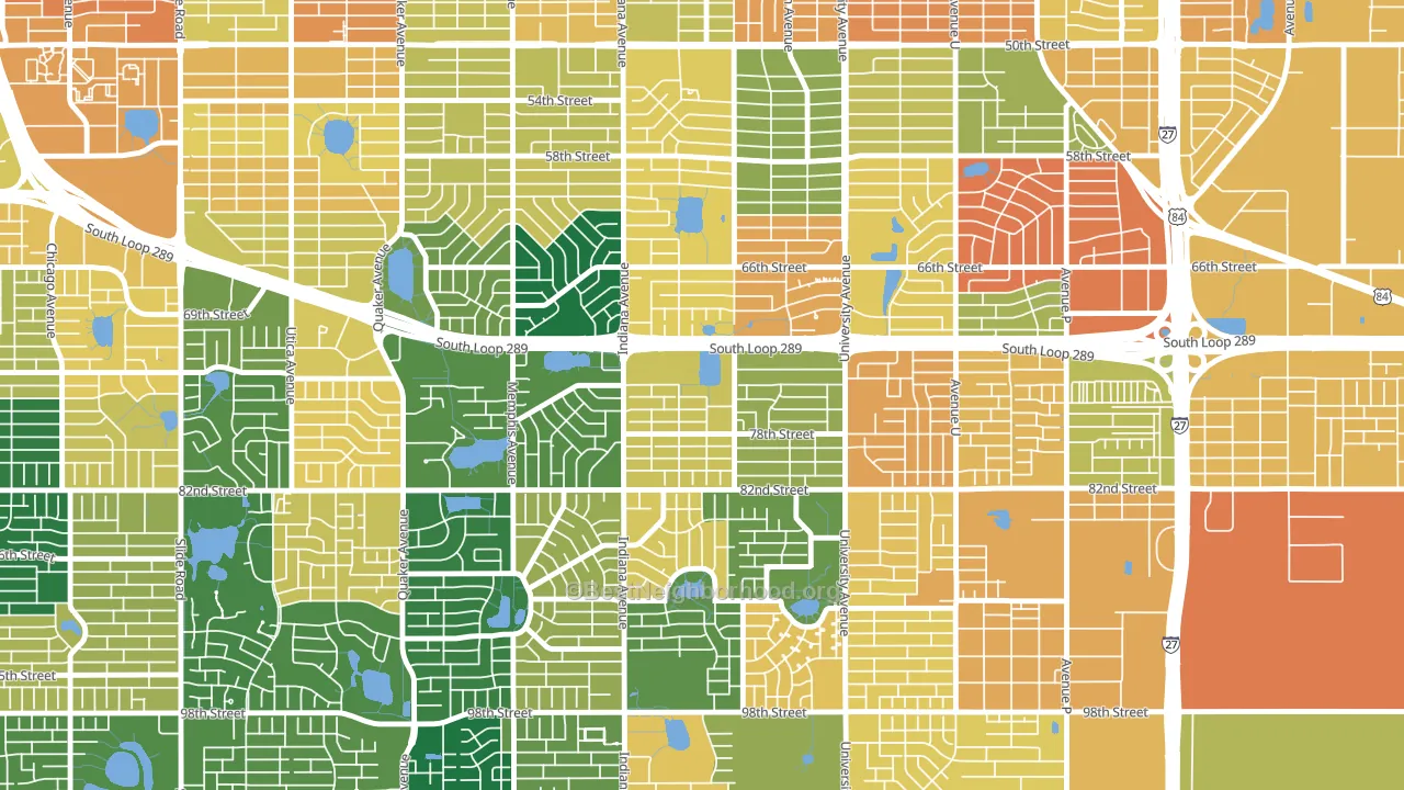 Waters, Lubbock, TX block-group voter-turnout map
