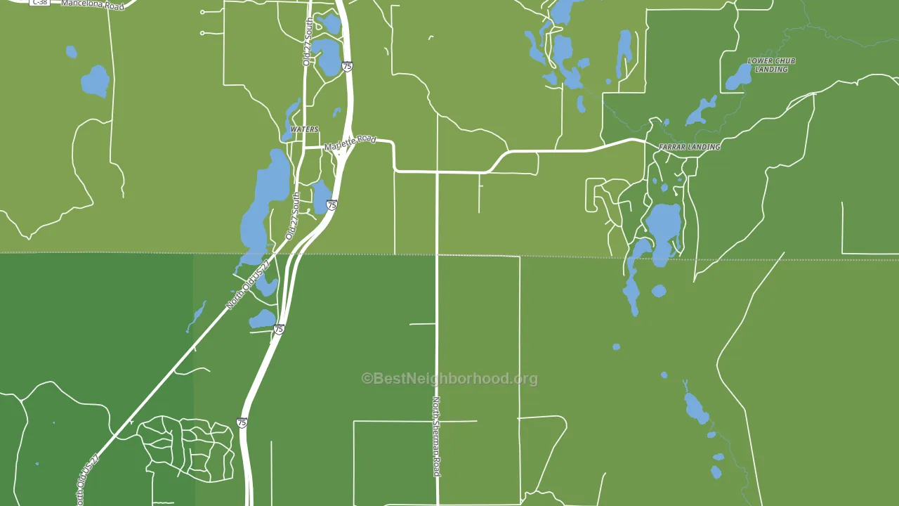 Waters, MI block-group voter-turnout map