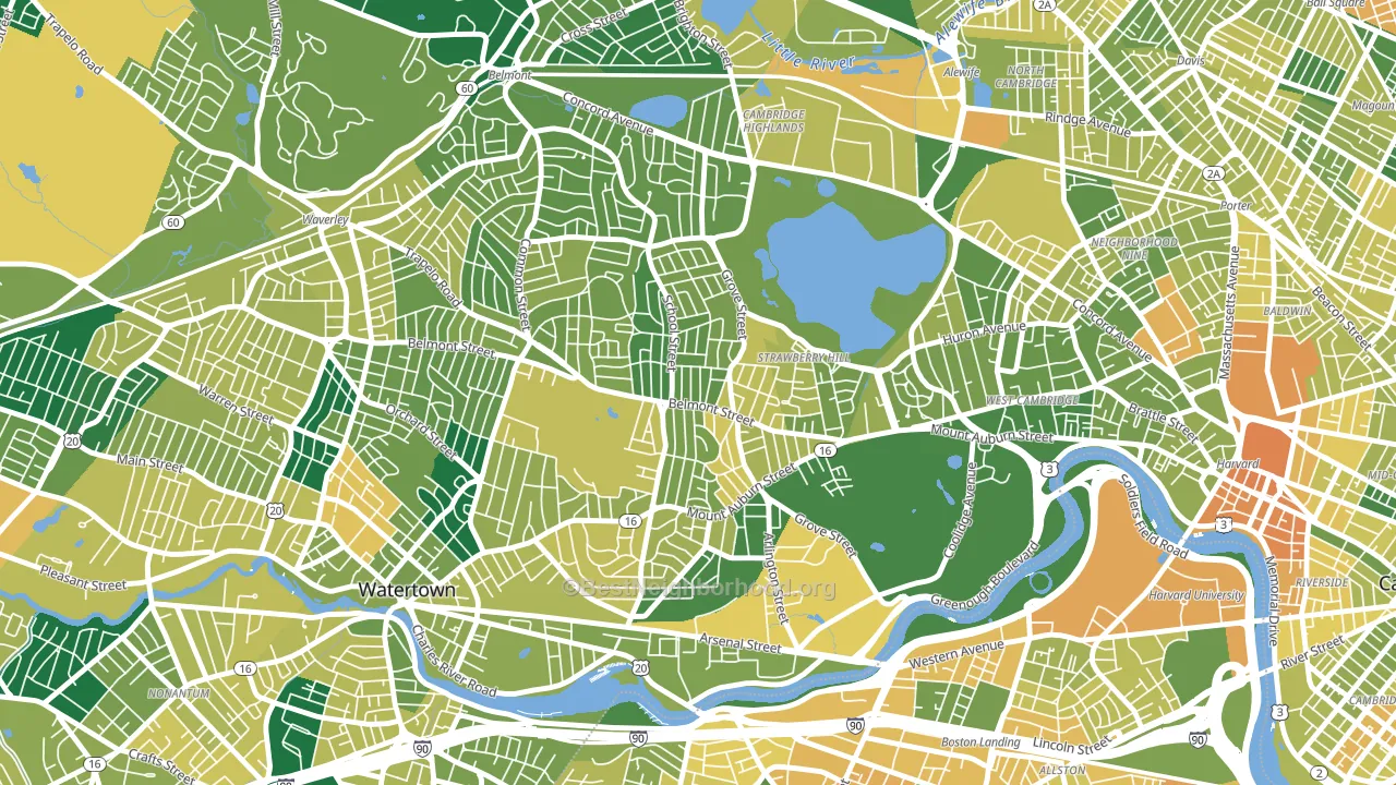 Watertown, MA block-group voter-turnout map