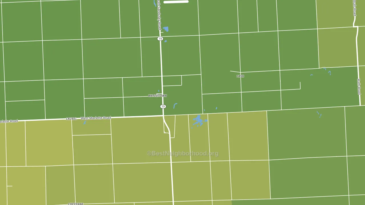Watertown, MI block-group voter-turnout map