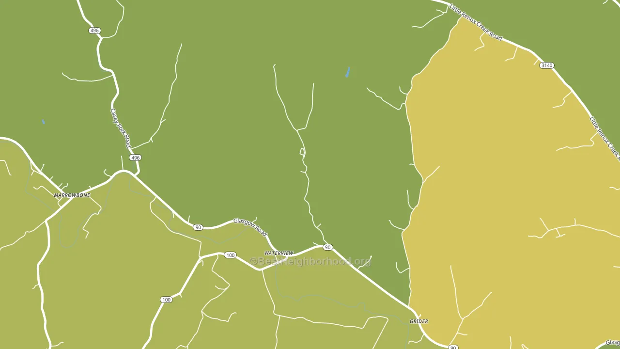 Waterview, KY block-group voter-turnout map