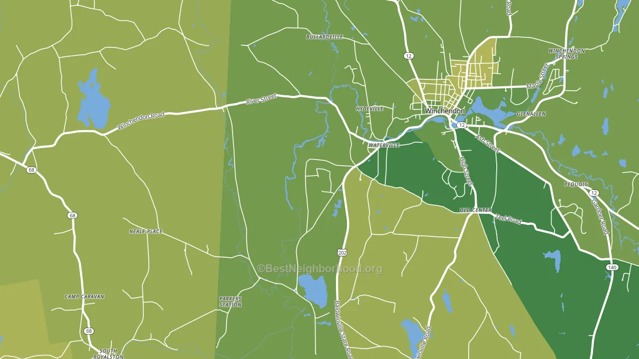 Waterville, MA block-group voter-turnout map
