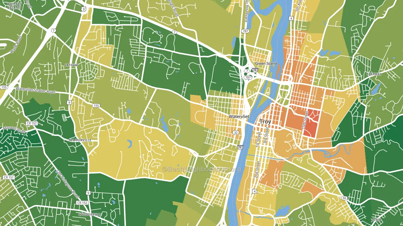 Watervliet, NY block-group voter-turnout map