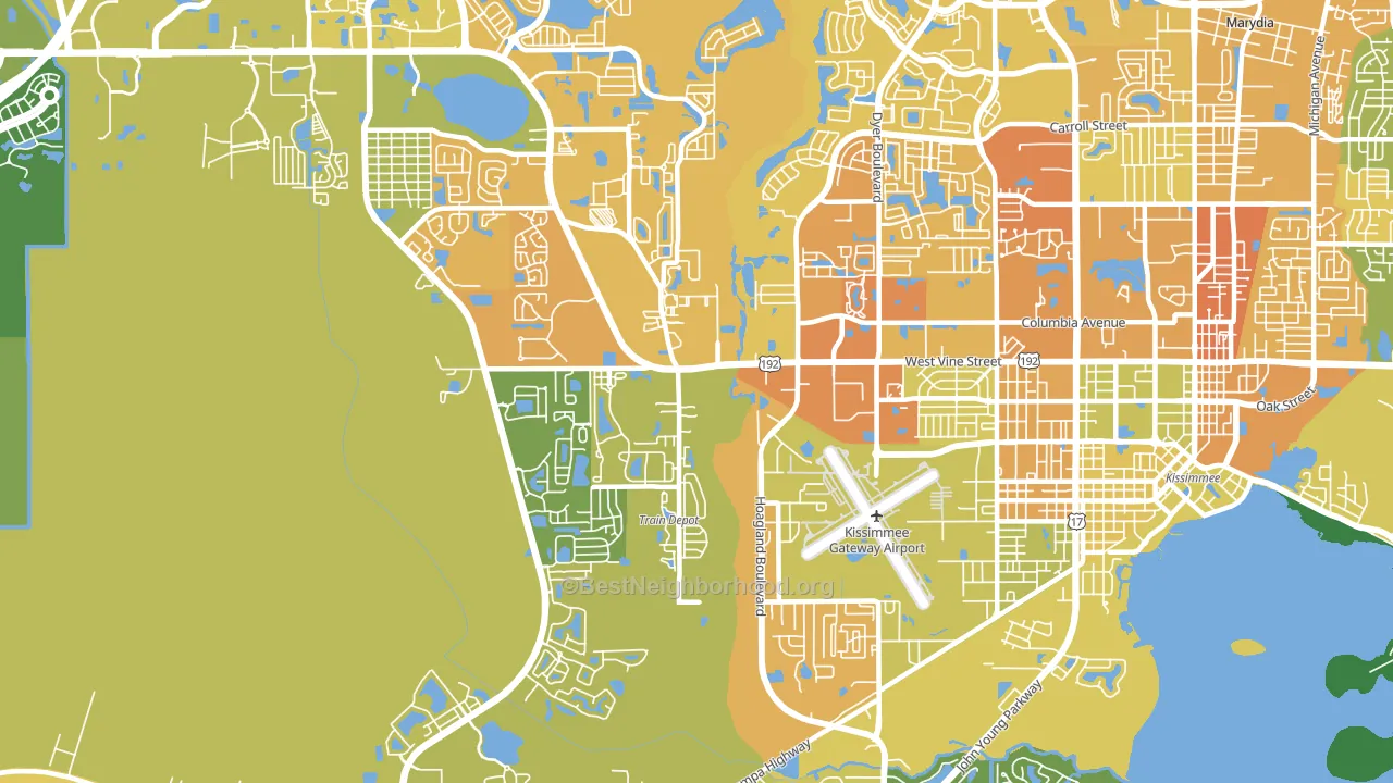 Waterway Village, Kissimmee, FL block-group voter-turnout map