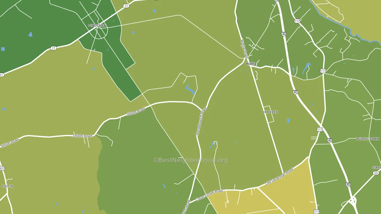 Watha, NC block-group voter-turnout map