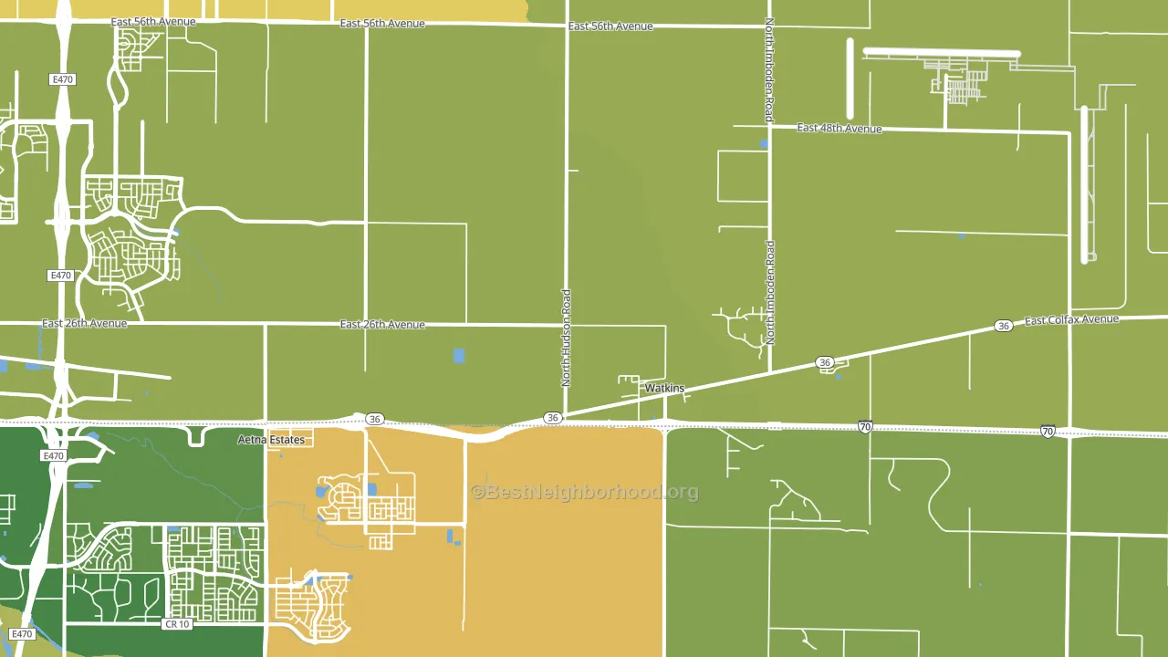 Watkins, CO block-group voter-turnout map