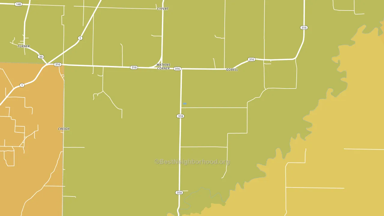 Watkins Corner, AR block-group voter-turnout map