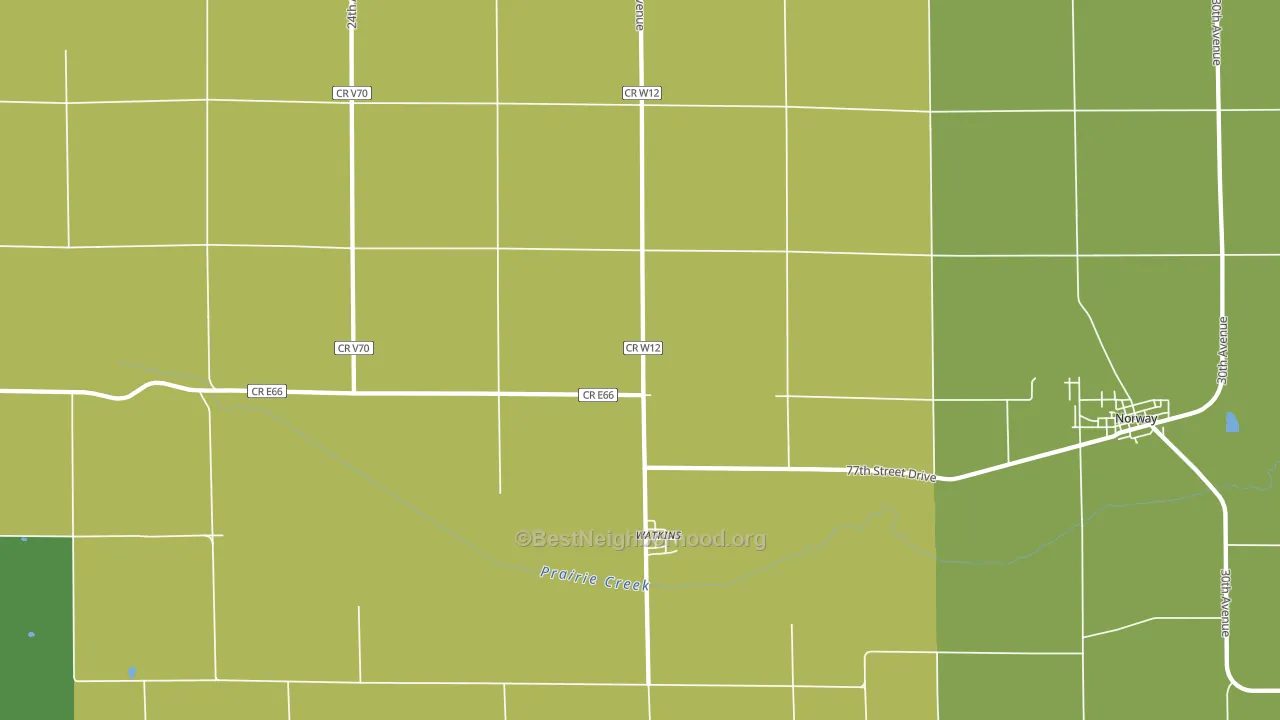 Watkins, IA block-group voter-turnout map