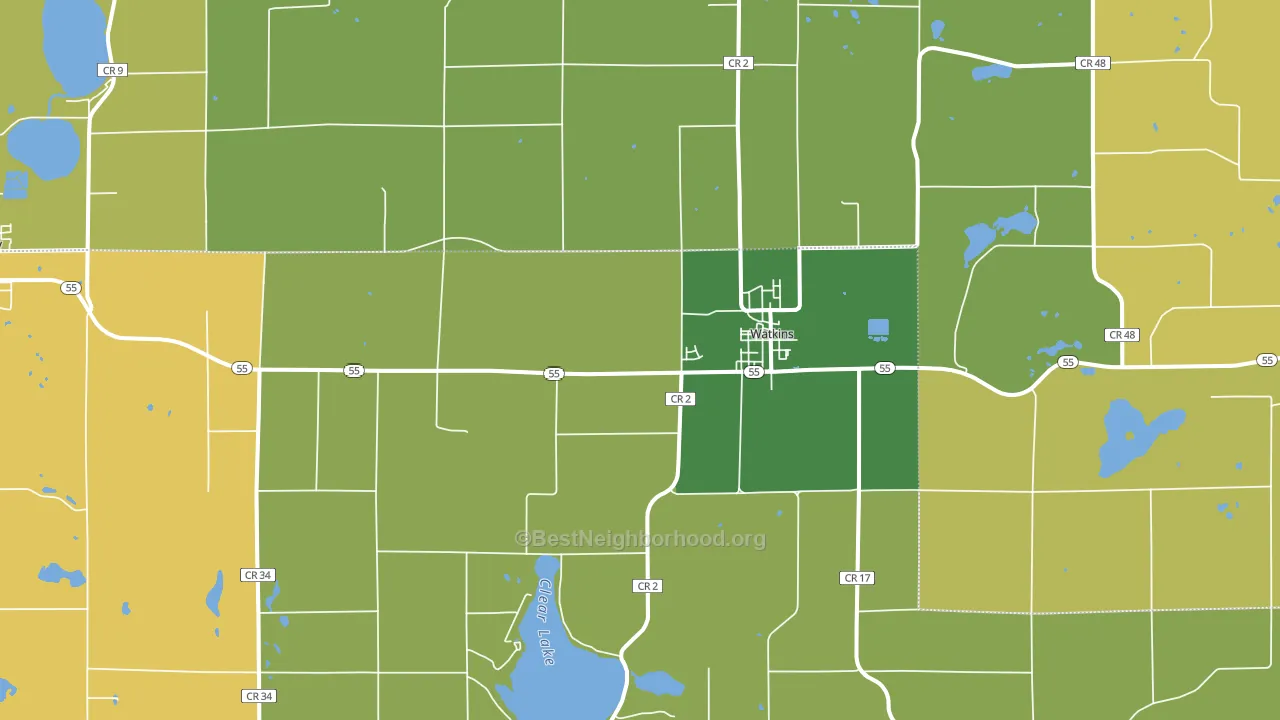 Watkins, MN block-group voter-turnout map