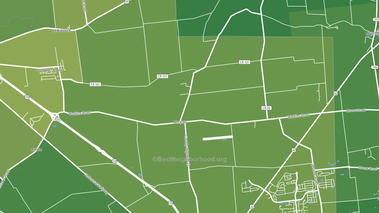 Watkins, OH block-group voter-turnout map