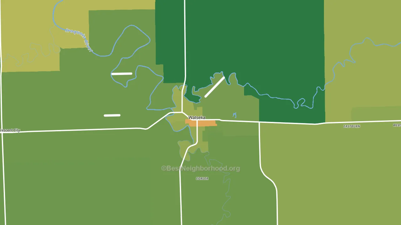 Watseka, IL block-group voter-turnout map