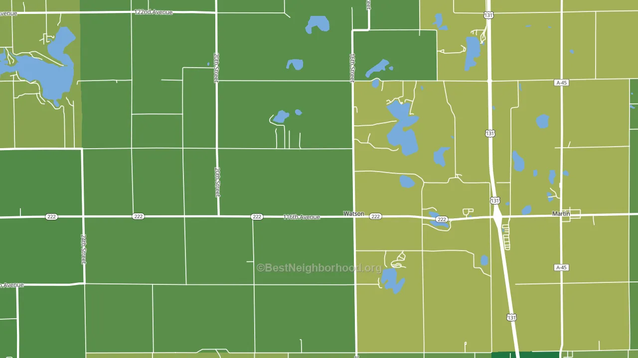 Watson, MI block-group voter-turnout map