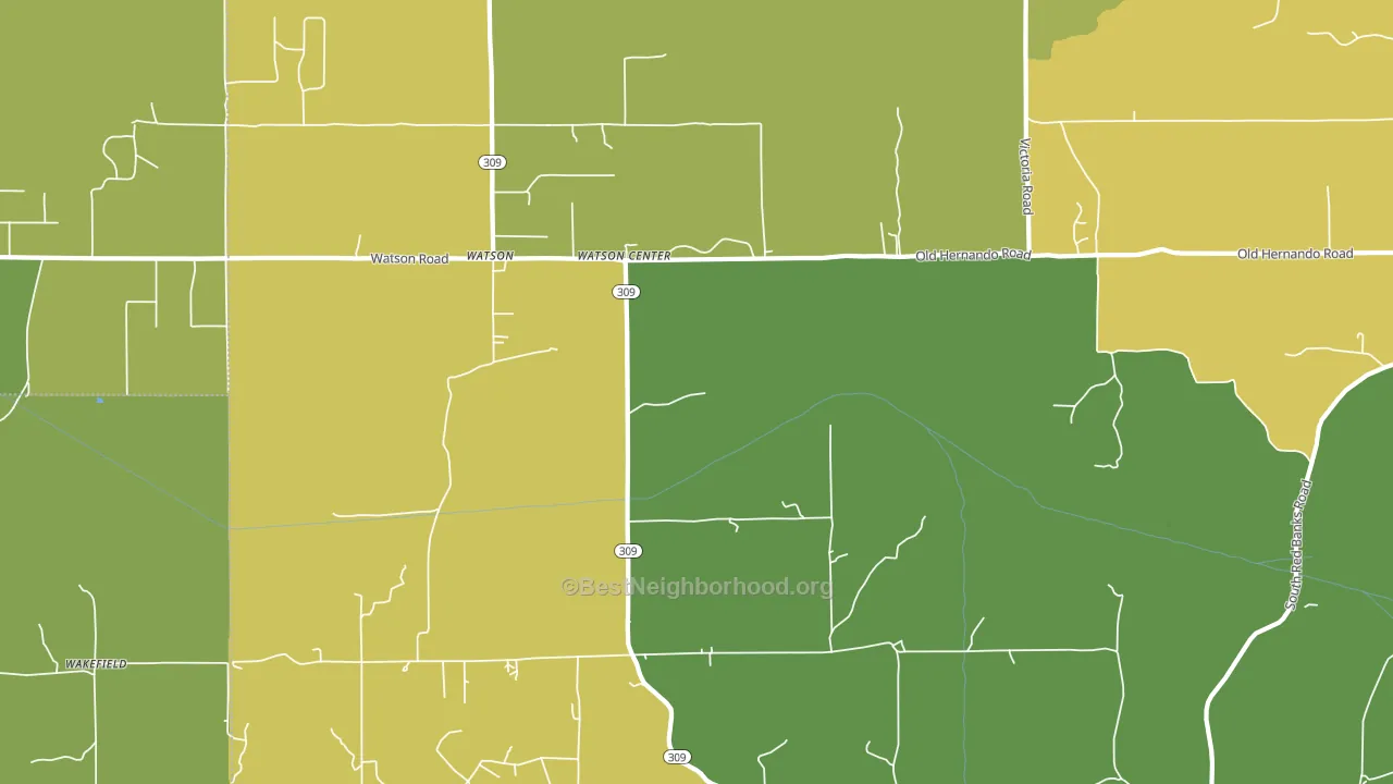 Watson, MS block-group voter-turnout map