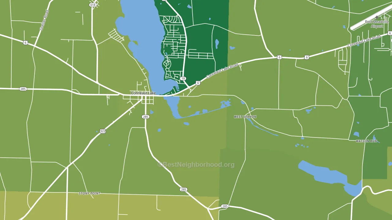 Watson Run, PA block-group voter-turnout map