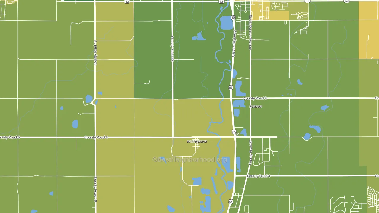 Wattenberg, CO block-group voter-turnout map