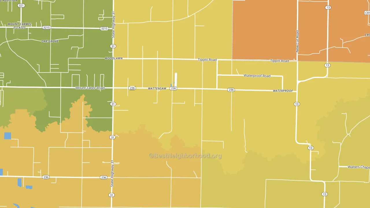 Wattensaw, AR block-group voter-turnout map