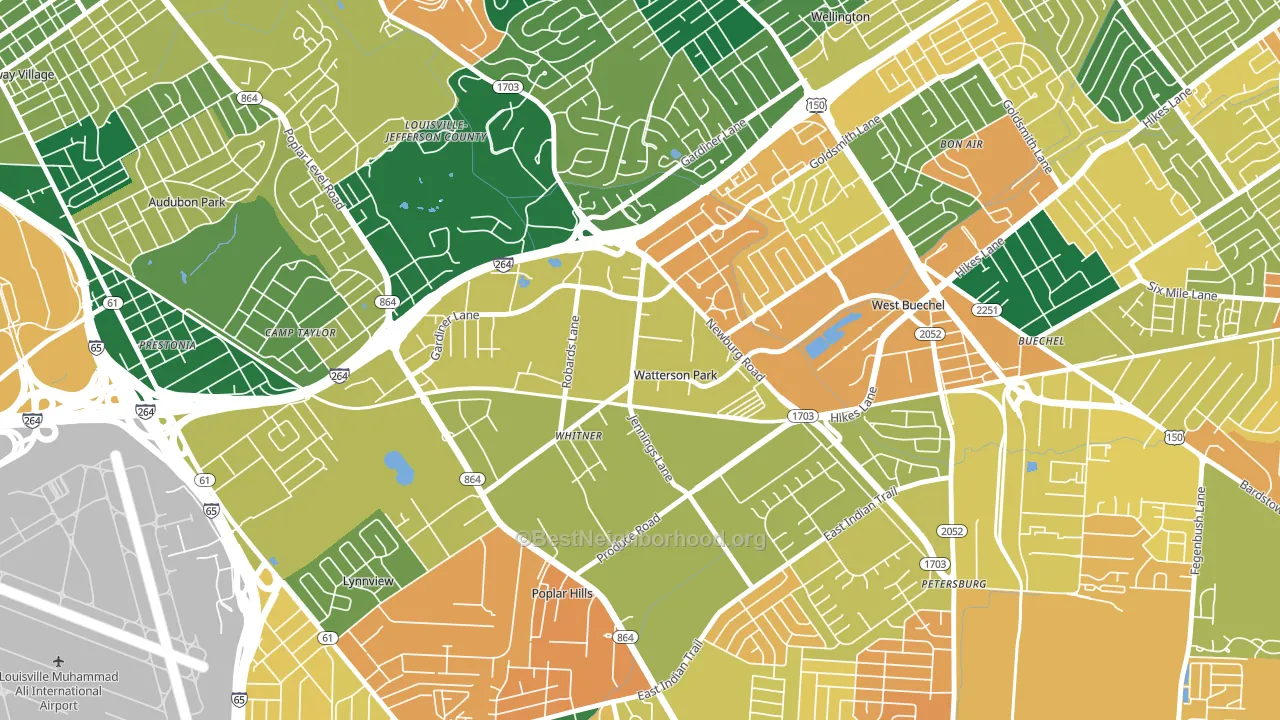 Watterson Park, KY block-group voter-turnout map