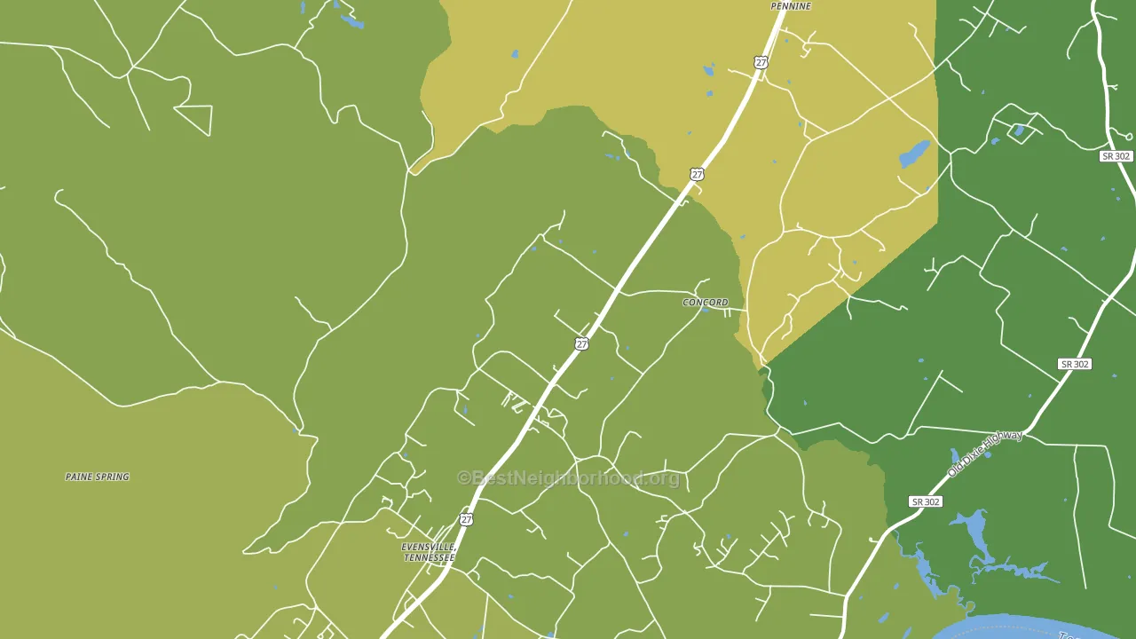 Watts Bar Dam, TN block-group voter-turnout map